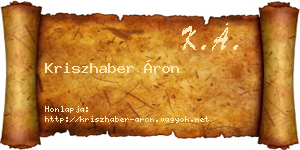 Kriszhaber Áron névjegykártya